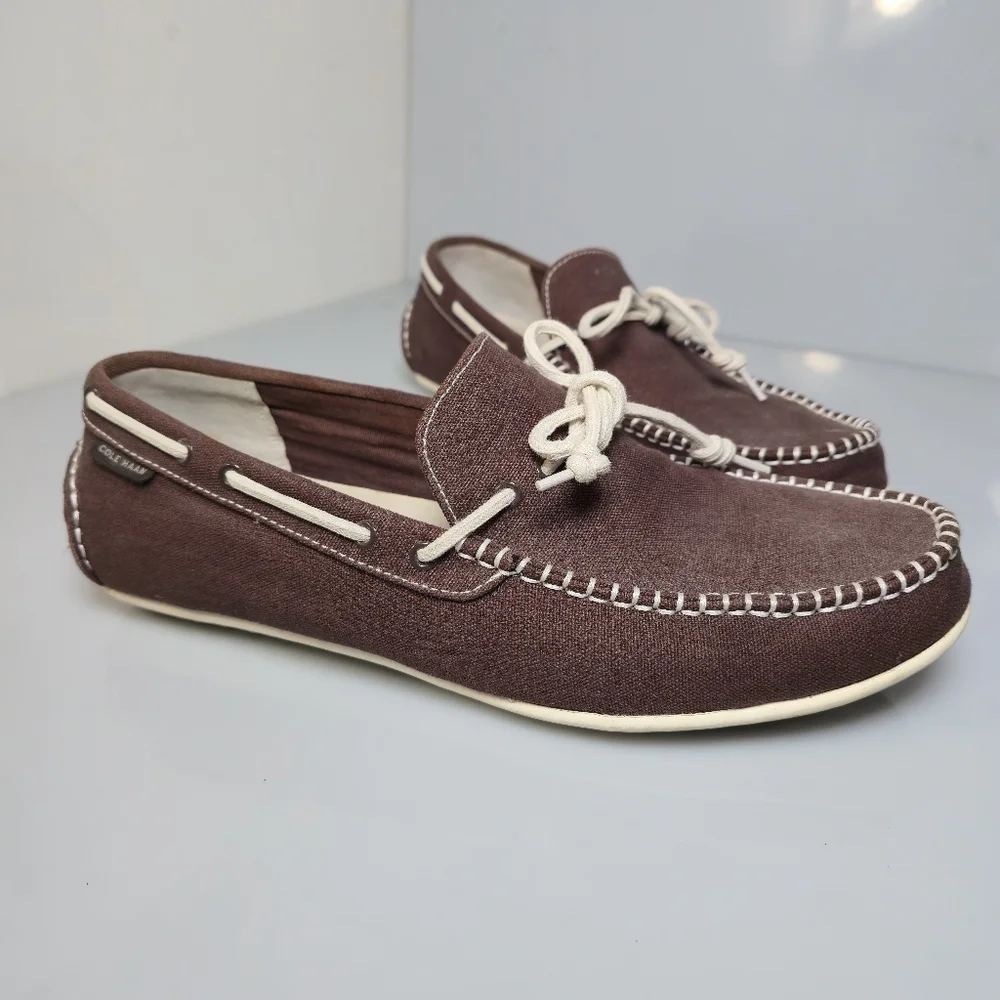 Cole Haan Boothbay Brown Canvas Moc Boat , Driving Shoe's Men's Size 12M